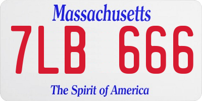 MA license plate 7LB666