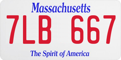 MA license plate 7LB667