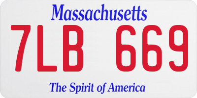 MA license plate 7LB669
