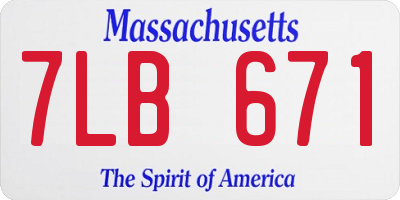 MA license plate 7LB671