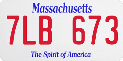 MA license plate 7LB673