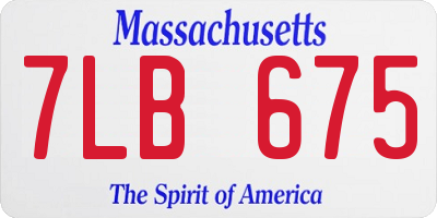 MA license plate 7LB675