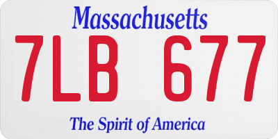 MA license plate 7LB677