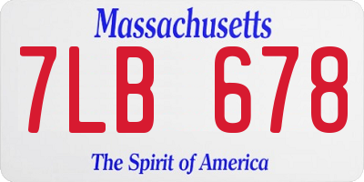 MA license plate 7LB678