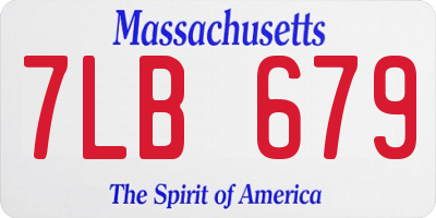 MA license plate 7LB679