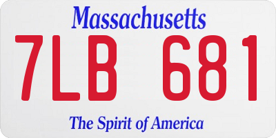 MA license plate 7LB681
