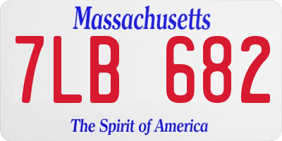 MA license plate 7LB682