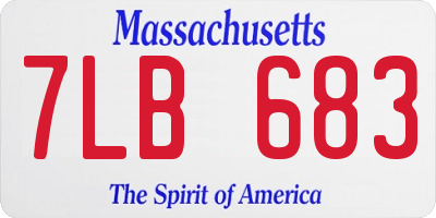 MA license plate 7LB683