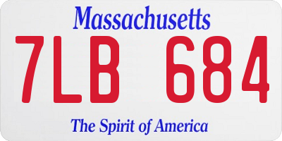 MA license plate 7LB684