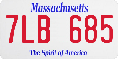 MA license plate 7LB685