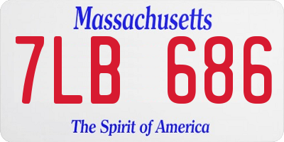 MA license plate 7LB686