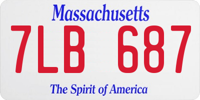 MA license plate 7LB687