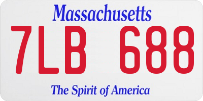 MA license plate 7LB688