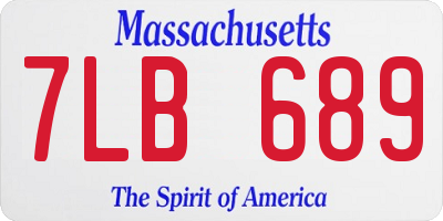 MA license plate 7LB689