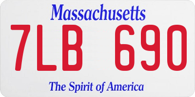 MA license plate 7LB690