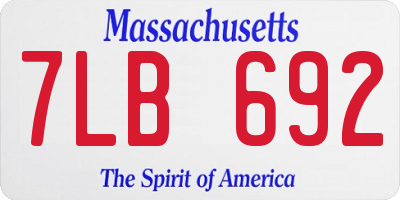MA license plate 7LB692