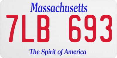 MA license plate 7LB693