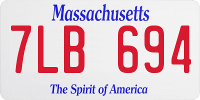 MA license plate 7LB694