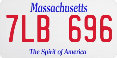 MA license plate 7LB696