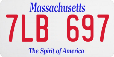 MA license plate 7LB697