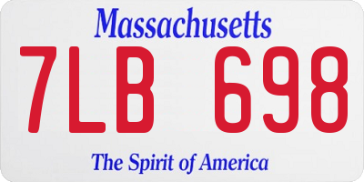 MA license plate 7LB698