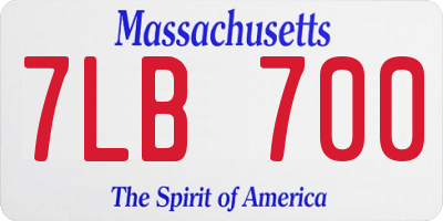 MA license plate 7LB700