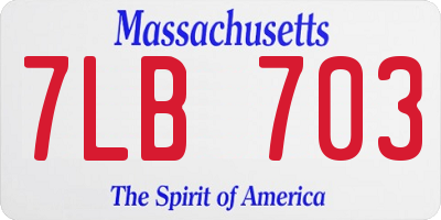 MA license plate 7LB703
