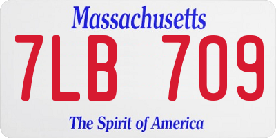 MA license plate 7LB709