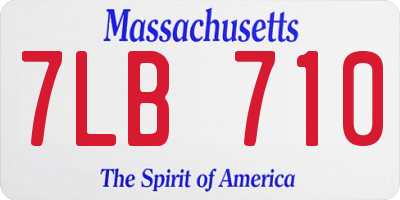 MA license plate 7LB710