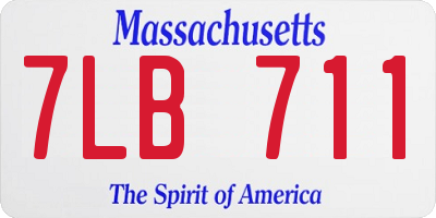 MA license plate 7LB711