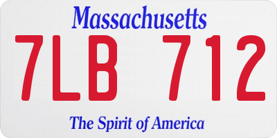 MA license plate 7LB712