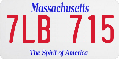 MA license plate 7LB715