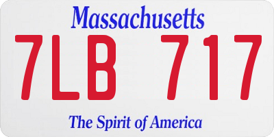 MA license plate 7LB717