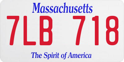 MA license plate 7LB718