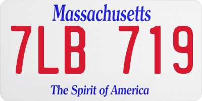 MA license plate 7LB719
