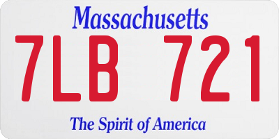 MA license plate 7LB721