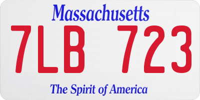 MA license plate 7LB723