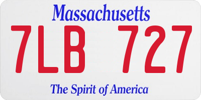 MA license plate 7LB727