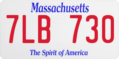 MA license plate 7LB730