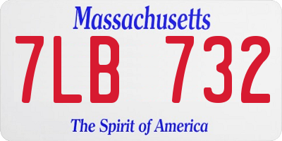 MA license plate 7LB732