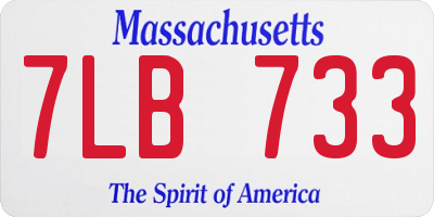 MA license plate 7LB733