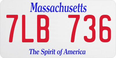 MA license plate 7LB736