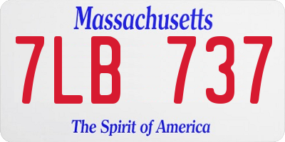 MA license plate 7LB737