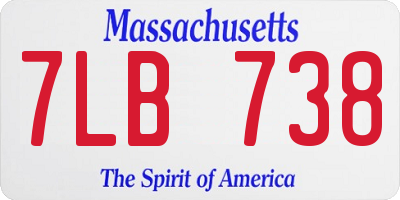 MA license plate 7LB738
