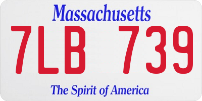 MA license plate 7LB739