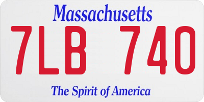 MA license plate 7LB740
