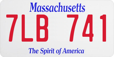 MA license plate 7LB741