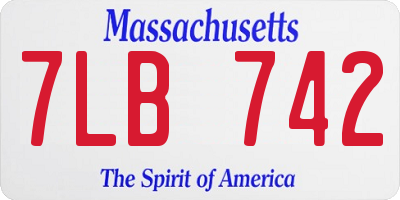 MA license plate 7LB742
