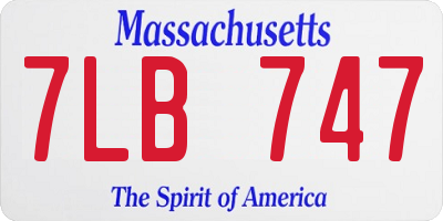 MA license plate 7LB747