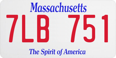MA license plate 7LB751